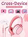 MIDOLA Kids Headphone Wired Volume Limited 85/94dB Over-Ear/On-Ear Foldable Headset with Microphone Hearing Protection Headphones for Toddler Boy Girl Child School Learning Pad Tablet Pink