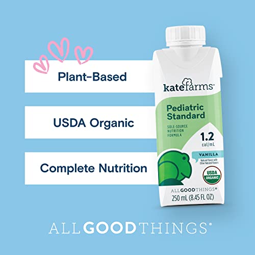 Kate Farms Organic Pediatric Vanilla 1.2 Sole-Source Nutrition Shake, 12G Of Protein, 27 Vitamins And Minerals, Vegan, Meal Replacement Drink For Kids, Protein Shake, Gluten Free, Non-Gmo, 8.45 Fl Oz (Pack Of 6) #TOP2