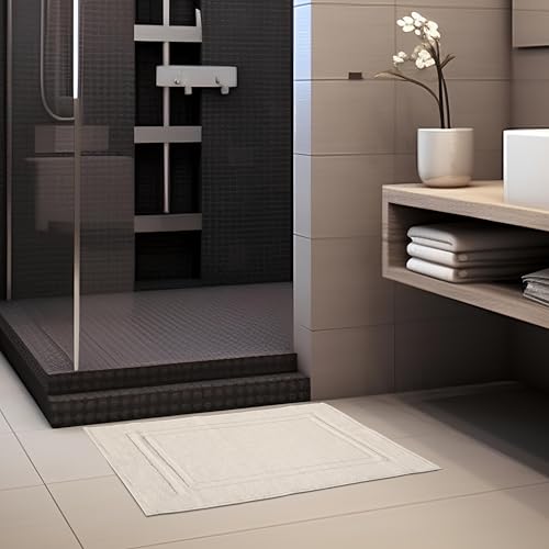 LE TEMPS D’UN BAIN Badematte, einfarbig, 750 g/m², 100% Baumwolle, 50 x 70 cm, cremefarben