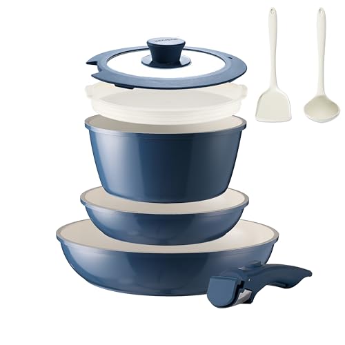 Becigar Ceramic Cookware Set With Removable Handle