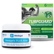 Medagel Hexagels Plus Aloe Vera and TURFGUARD Turf Burn and Wound Dressing