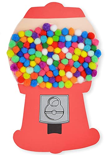 Image of KRAFTMASTERS�1CM 100PCS Assorted Pom Poms, Craft Pom Pom Balls, Colorful Pompoms for DIY Creative Crafts Decorations, Kids Craft Project