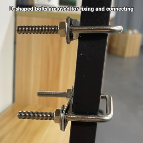 duoyif U-Schrauben Vierkant M8 60mmx80mm U-Bolzen Quadratische, Innerer Durchmesser 60mm, U-Bügel Bügelbolzen Edelstahl Mit Mutter Rahmenplatte, U Bügelschraube FüR Rohr Befestigung (M8-60x80mm)