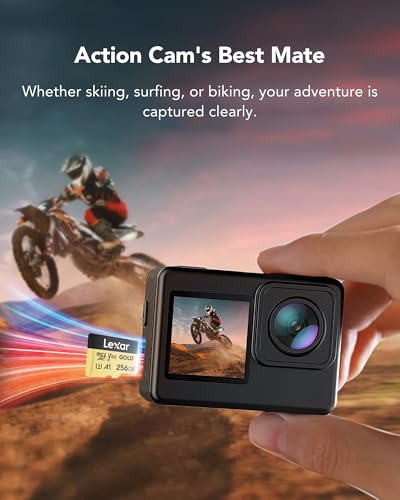 Image of Lexar GOLD 128GB Micro SD Card, microSDXC UHS-II Flash Memory Card, V60, U3, A1, C10 microSD Card, Up to 280MB /s Read, TF Card for Drone /Action Camera /UHS-II Portable Gaming Device (LMSGOLD128G-BNNNG)