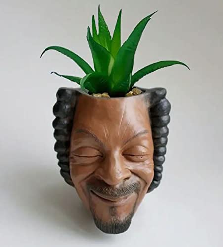 Hip Hop Funny Face Succulent Pot! Rap Music Character Head Flower Planter For Garden Decor Desktop! Rapper Face Pencil Pen Holder Christmas Birthday Gift! #TOP1