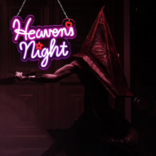 Image of Game Neon Sign for Playroom Decor,Heaven's Night Led Lights for Man Cave Gaming Room Internet Bar or Bedroom Decoration.5V USB Powered,Easy Hanging.