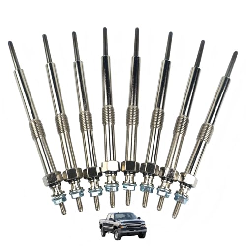 Koruidar 8Pcs 12639701 Diesel Glow Plug Compatible with 2006-2016 Express Silverado and Savana Sierra 8 Cyl 6.6L Diesel Replaces 97364968