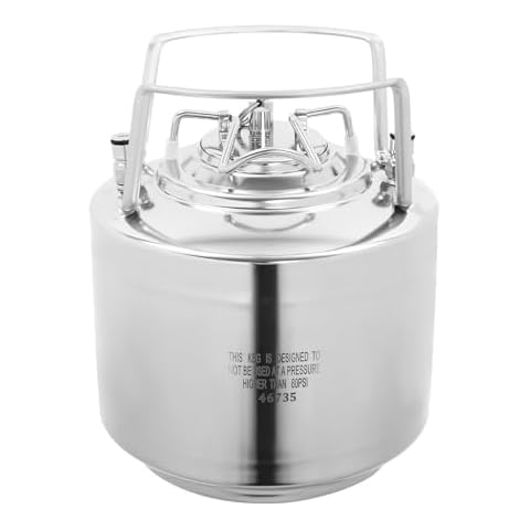 Mini Ball Lock Keg, 1.6 Gallon Home Brewing Keg, Stainless Steel Beer Brewing Keg for Brewing Beer, Storing Alcohol, Beverages Cover