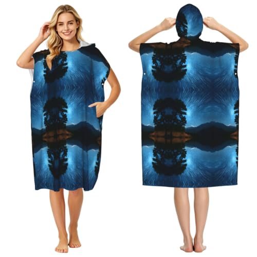Poncho surf microfibre léger à séchage rapide et capuche étoiles - 2