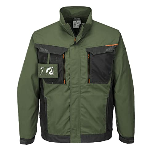 Image of Portwest Mens Corporate Canvas Workwear Jacket Olive Green S