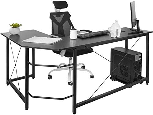 DAWOO L-Shaped Desk-Wood Computer Corner Desk, Home Gaming Desk,Writing Studying PC Laptop Workstation Table for Home Office Bedroom