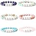Adramata 6Pcs Lava Rock Stone Aromatherapy Essential Oil Diffuser Bracelet for Women Natural Gemstone Healing Crystal Bracelet