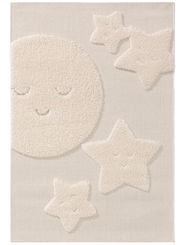 benuta KIDS Kinderteppich Carlo Cream 120x170 cm - Teppich für...