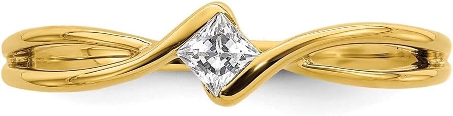 Diamond2Deal 14k Yellow Gold 0.11Ct Lab Grown Diamond Promise Ring VS-SI Clarity, G-H Color