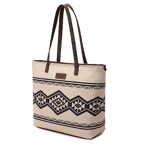 Montana West Wrangler Tote Bag for Women Canvas Shoulder Handbag Aztec Purse