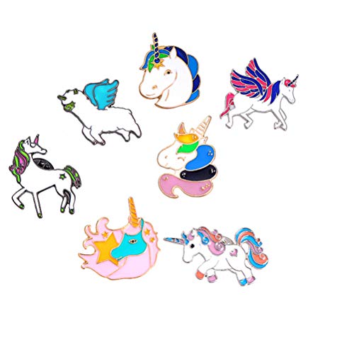 TENDYCOCO 7 unids Broches Colores Unicornio Broches