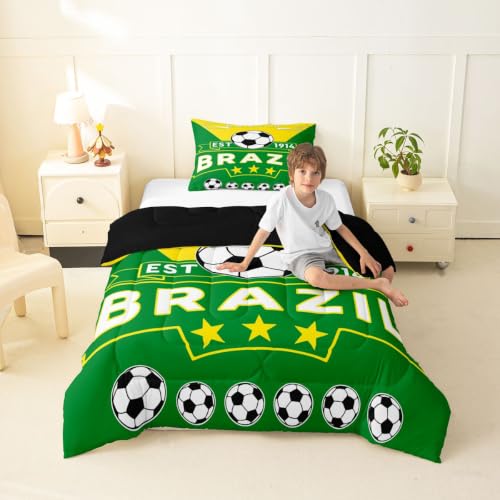 Image of Feelyou Football Soccer Comforter Set Toddler Size Bedding Set