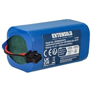 EXTENSILO Akku kompatibel mit Mamibot ExVac 680S, 880, 660 Saugroboter Blau (3400 mAh, 14,4 V, Li-Ion)
