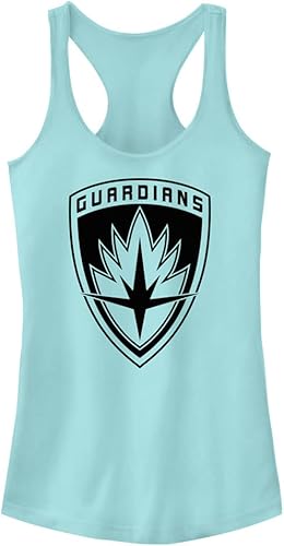 Marvel Camiseta sin mangas Groot Guardians Badge negra con espalda cruzada para mujer