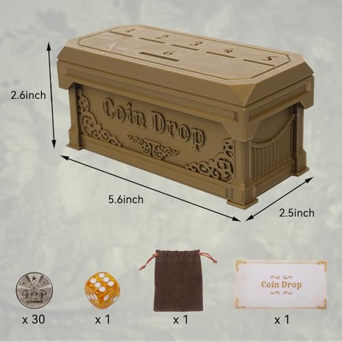 Penny Game con 30 Monedas de Metal y 1 Dado miniatura 2