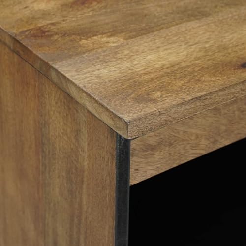 Buffet en bois de mangue massif 2 portes design minimaliste marron