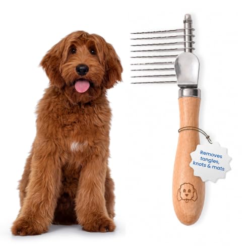 Dematting Rake for Dogs, Detangling, Grooming Tool For Matted Pet Hair