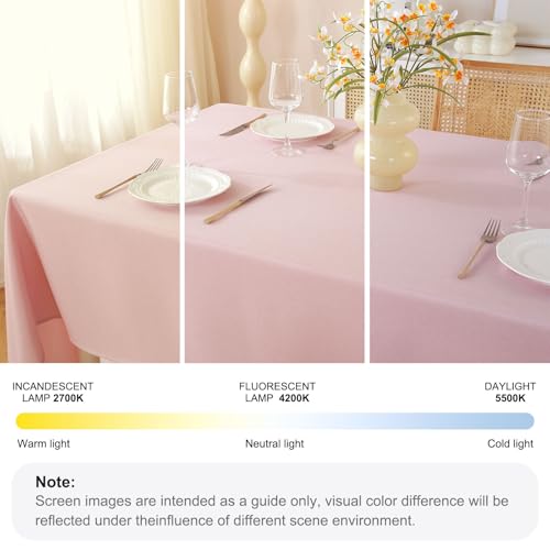 JIALE Pink Table Cloth Rectangle Tablecloth 60 x 84 Inches Spill-Proof Waterproof Table Cover for Dining Kitchen Room Farmhouse Home Gifts for Mothers Day Spring Summer by JIALE - Image 8