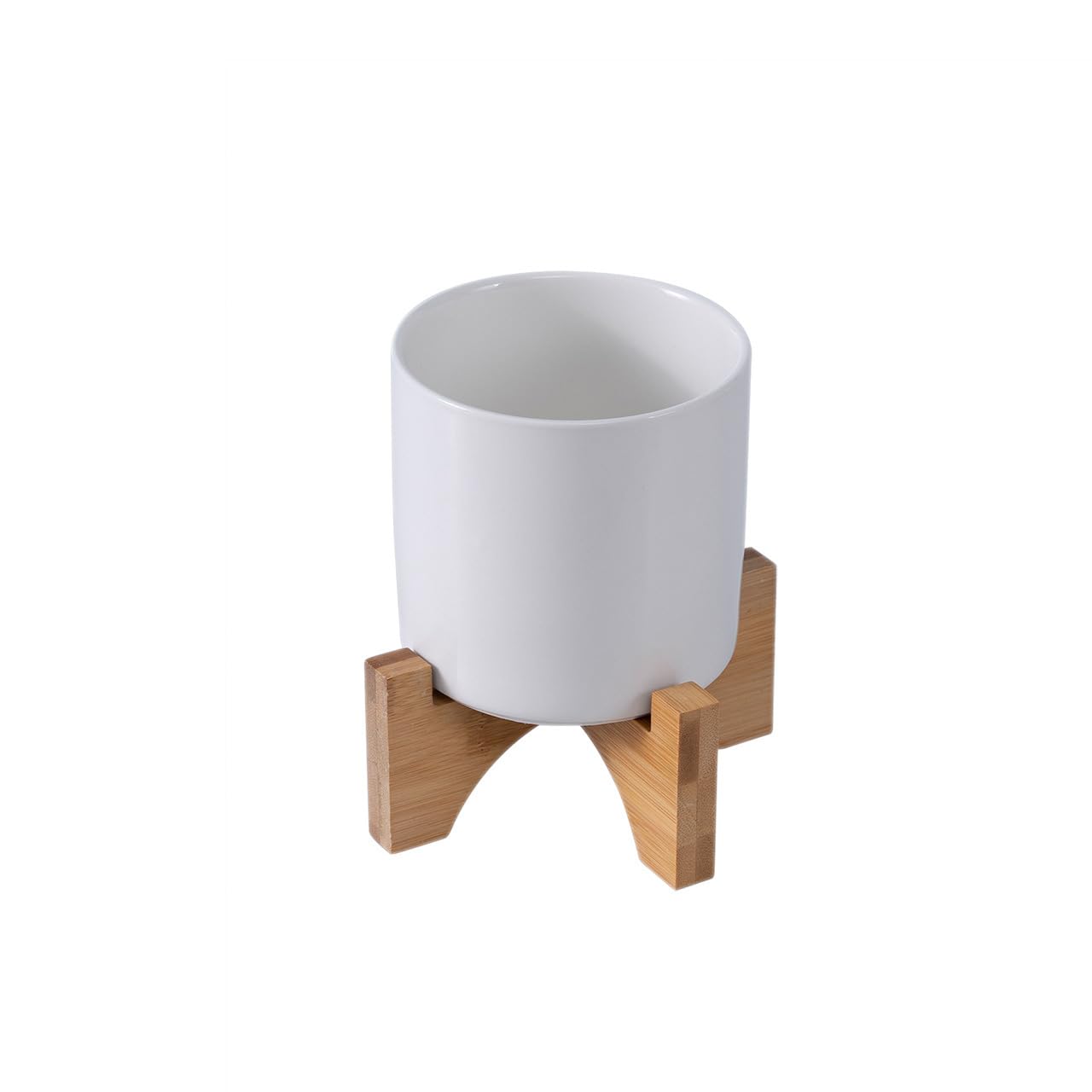FURN ASPIRE White Ceramic Floral Plant Pot with Stylish Wooden Stand, Suitable for Indoor, Outdoor Home Décor, Plants Pot – White (Ceramic) (B0CBFXQ761) Amazon Price History, Amazon Price Tracker