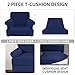 Deeky 2 Pieces Stretch Sofa Covers T Cushion Chair Slipcover Soft Fleece Couch Cover Furniture Protector Covers with 1 Individual T Cushion Shape Seat Cover Machine Washable, Armchair, Navy