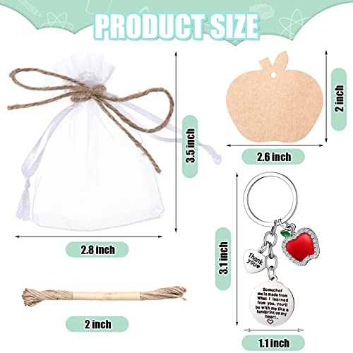 25 Pieces Teacher Appreciation Gifts Include 6 Teacher Keychain Appreciation Gifts 6 Teach Blessing Card 6 Teacher Bracelets 6 White Organza Bags With Drawstring And Rope For Teachers #TOP1