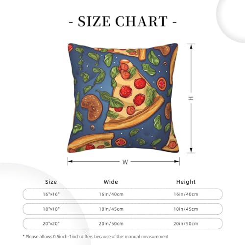 Housse coussin velours côtelé pizza 40x40 lavable pour canapé - 5