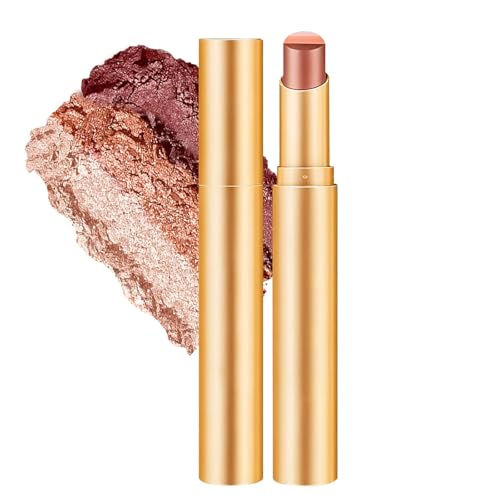 Muorruo 3-colour eyeshadow stick, long-lasting and waterproof cream eyeshadow with Vitamin E for day and evening looks, durable and natural-looking, (Caffeine Orange)