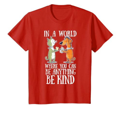 in A World Where You Can Be Anything Be Kind Unity Day T-Shirt, Youth, Red, Small