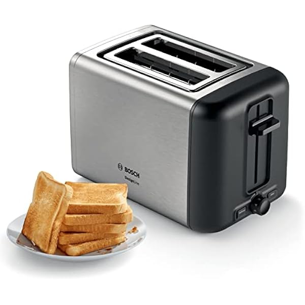 Bosch Elettrodomestici TAT3P420 DesignLine Kompaktowy toster 970 W, stal nierdzewna