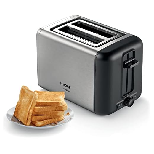 Bosch Elettrodomestici TAT3P420 Tostadora compacta DesignLine, Acero Inoxidable
