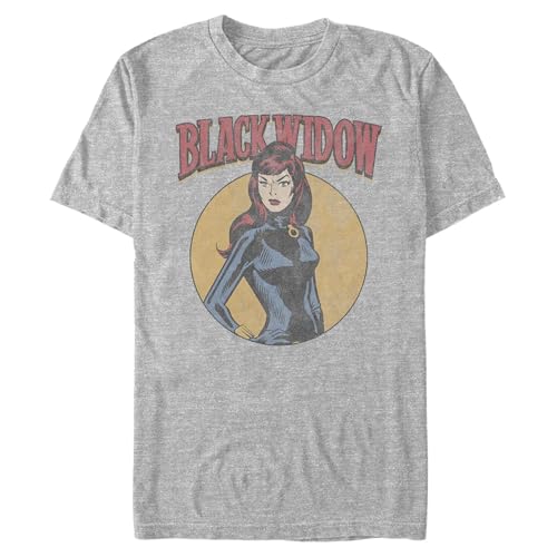 T-shirt Marvel Black Widow original comic manches courtes gris athletic chiné taille S homme