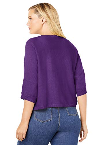 Woman Within Plus Size Rib Trim Cardigan Shrug2