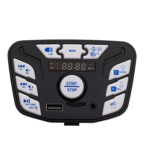 weelye JR1927M-Z Blue 24V Children's Electric Vehicle Power Supply Central Control Switch Multi-Function Bluetooth Connection Music Power Display Center Panel Electric Toy Car Replacement Parts