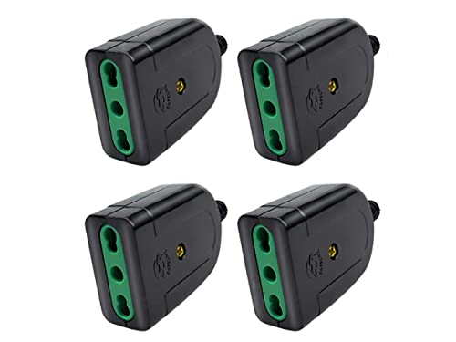 4 Pezzi Presa Elettrica, Presa Bipasso 2P+T 10/16A, Compatibile Con Spina Italiana 10A e 16A (Nero)