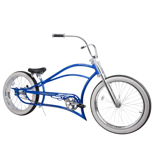 Tracer Siena Chopper Stretch Cruiser GT Bike for Adults 26 Inch BMX Bicycles with Hi-Rise Handlebar Single Speed Adult Recumbent Bikes (BL)