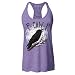 Crow Raven F Caw F Funny Spooky Halloween Women's Racerback Tank Top Large Heather Purple