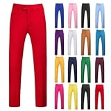 Pantalones de traje para hombre, ajustados, pantalones de traje para hombre, casuales, negocios, oficina, pantalones de vestir inteligentes, de pierna recta, cómodos, parte delantera plana, pantalones
