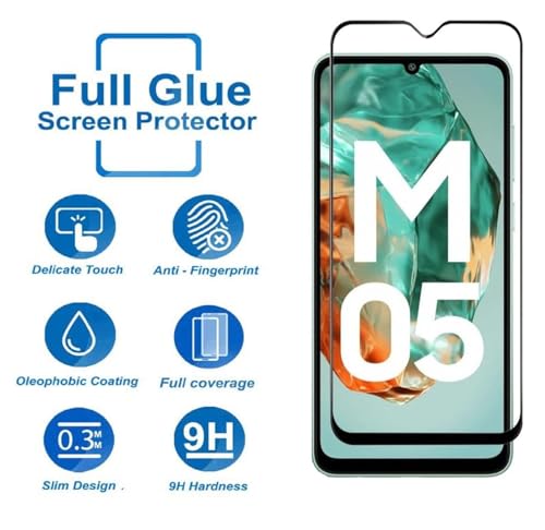 Image of HD Tempered Glass Screen Protector Compatible for Samsung Galaxy M05 5G, A05, A05s with Edge to Edge coverage and Easy Installation kit
