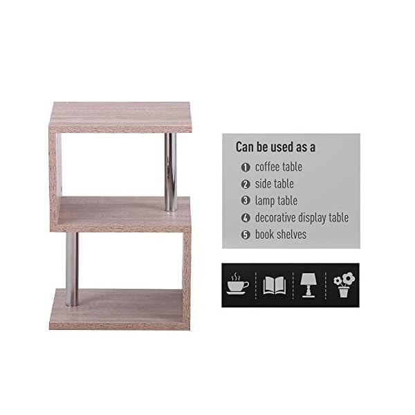 GOLDFAN Coffee Table Bedside Table Sofa Side End Table Small Bookcase Bookshelf for Living Room Bedroom and Office - Image 4