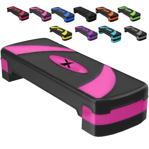 Xn8 Sports Steppers for Exercise Workout Adjustable Height 10cm 15 cm 20cm Sturdy Exercise Step for Gym Aerobic Steps Cardio Exercise and Stretching- Exercise Stepper for Home