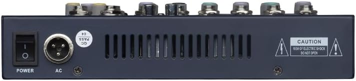 WEYMIC F7 Mixer rear panel showing power switch and AC input