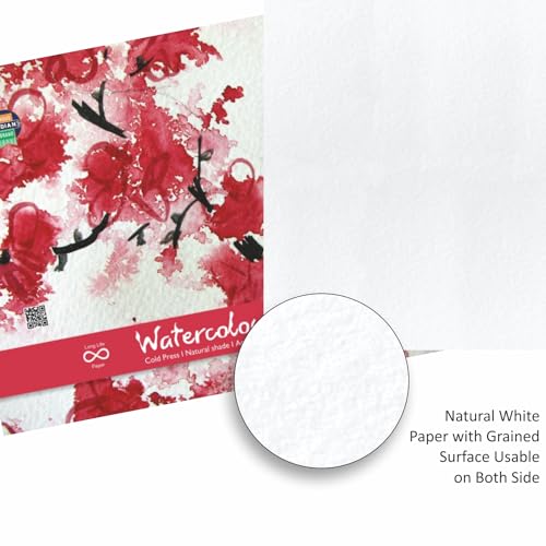 Image of anupam Water Color Pad - A4, 200 GSM, 20 Sheets, White, (Model: water Colour paper)