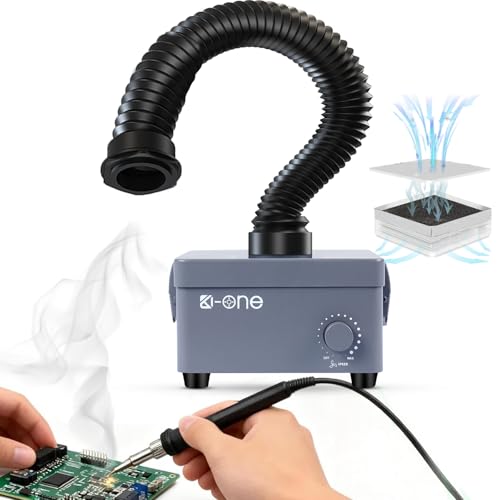 Fume Extractor, 168m³/h Strong Suction Solder Fume Extractor with 80W Brushless Motor, 3-Stage Filters, 15,000 RPM High-Speed Motor for Engraving, DIY Welding, Soldering Fume Extractor (Grey)