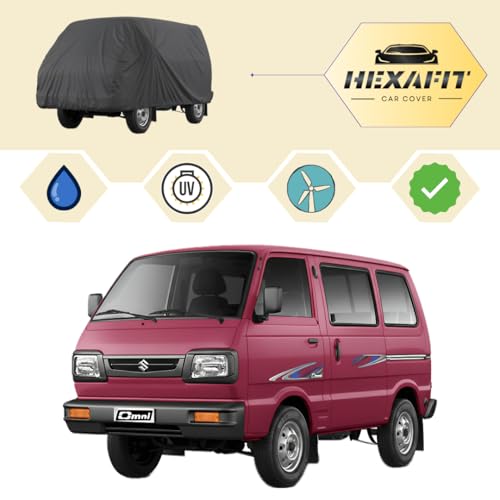 Image of Scout Series Car Cover for Maruti Suzuki Omni (1984-2019), 210D Matty Fabric, Grey, Waterproof, UV Protection, Custom Snug Fit, Van Body (Scout, Omni)