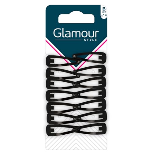 Barrettes clic clac noires en métal GLAMOUR STYLE accessoire coiffure femme lot de 4